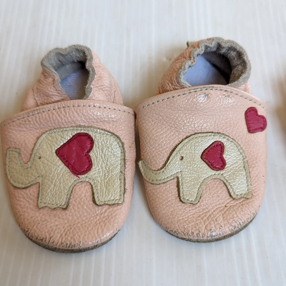 Baby girl leather moccasins bundle 0-6 months